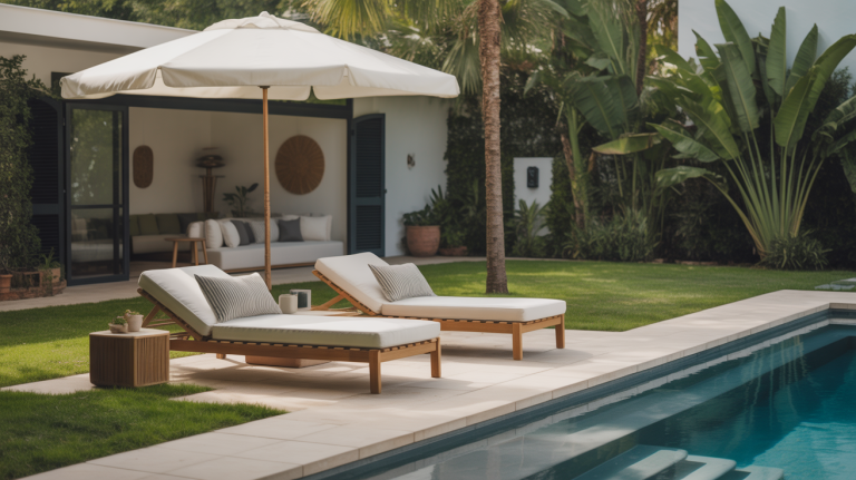 backyard poolside lounge