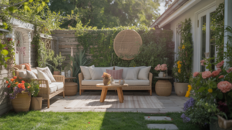 backyard transformation patio seating