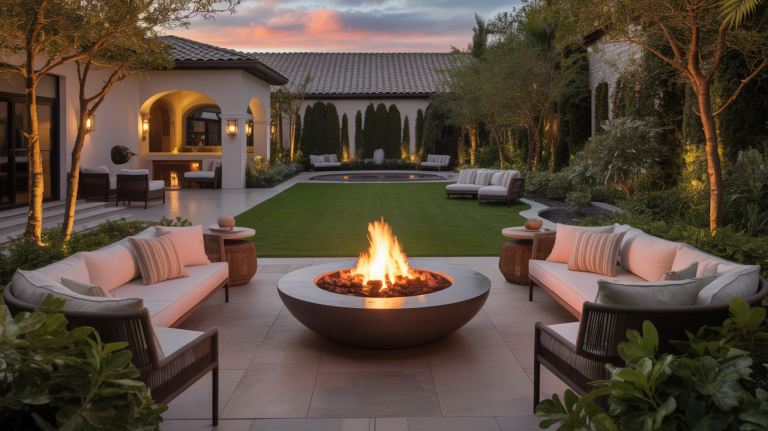 beautiful backyard firepit