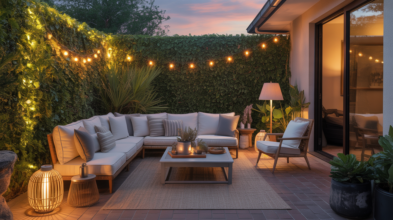 cozy patio golden hour