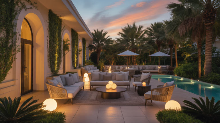 outdoor patio golden hour