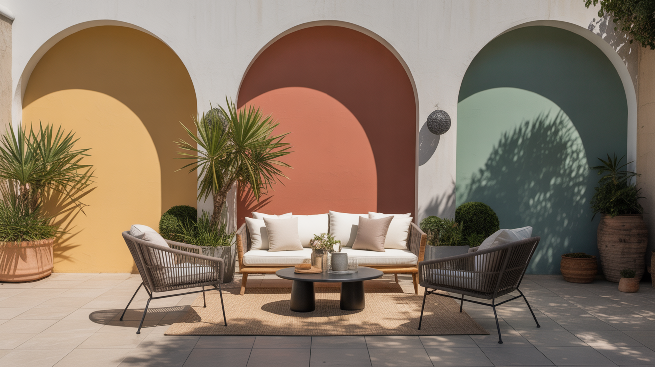 realistic outdoor terrace