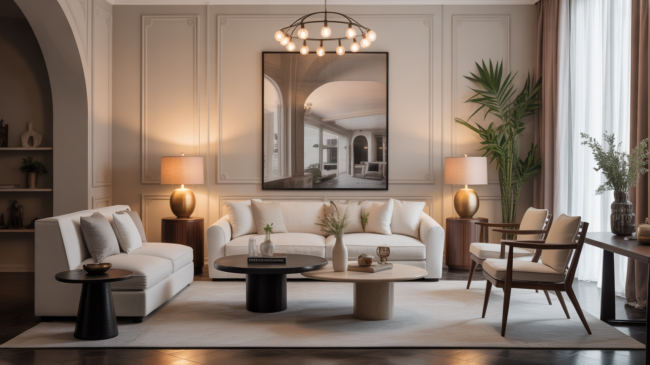 realistic stylish living room